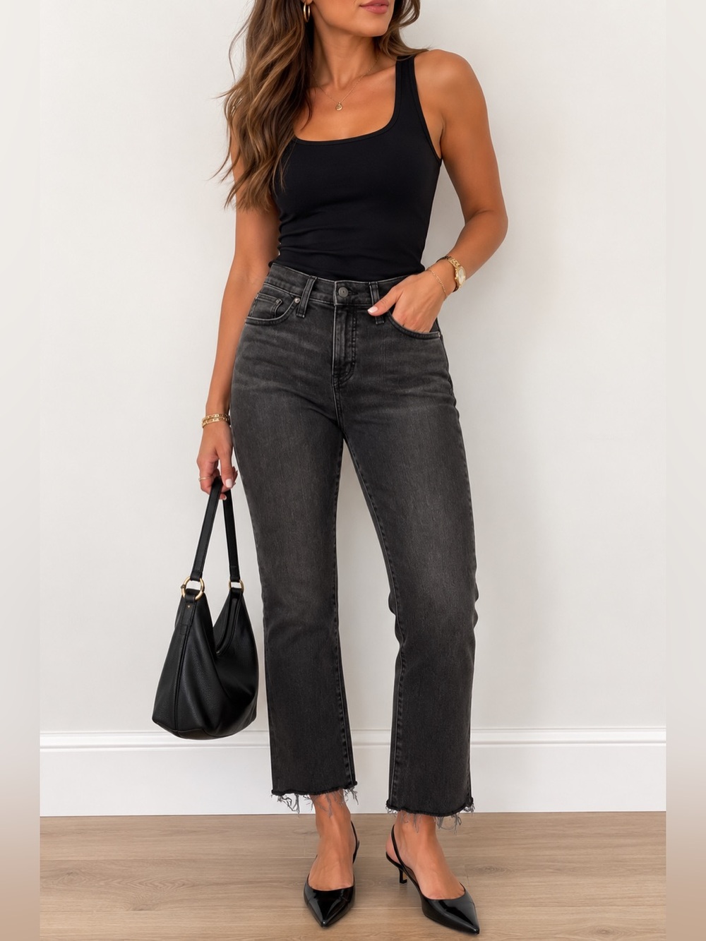 Zara Black Straight-Leg Jeans